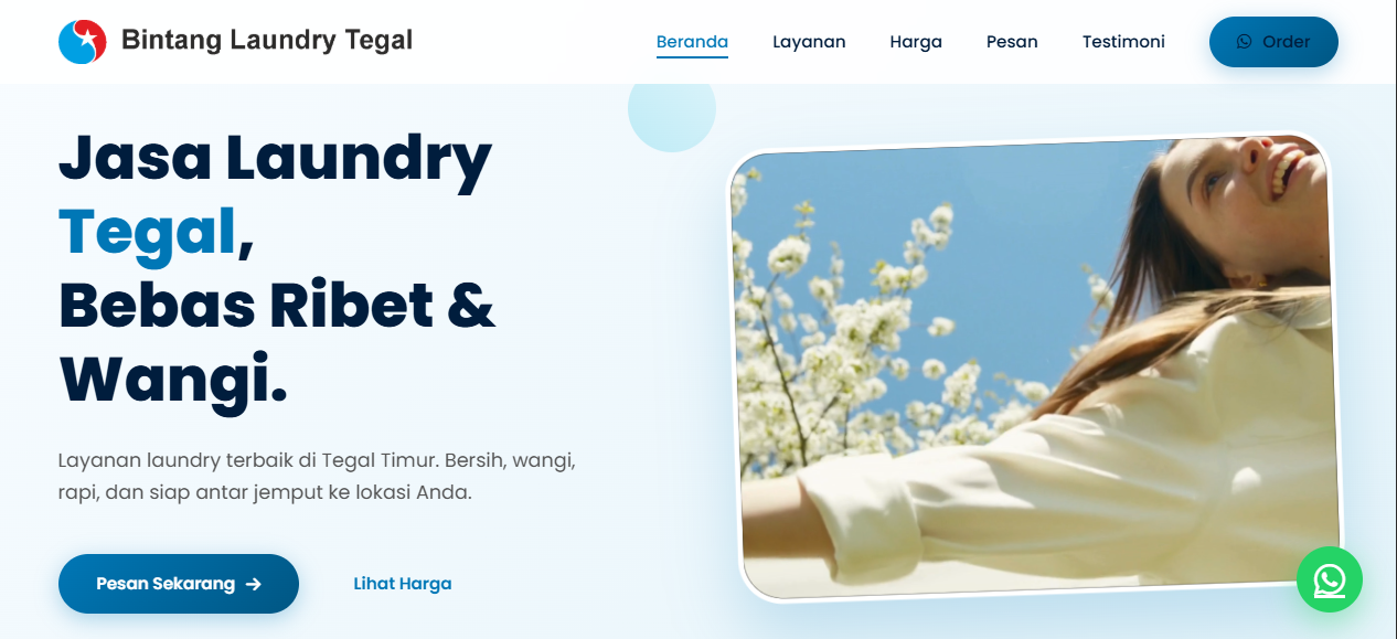 Portofolio Website Bintang Laundry Tegal